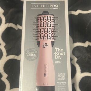 INFINITIPRO Conair Pink All-in-One Compact Oval Dryer Brush